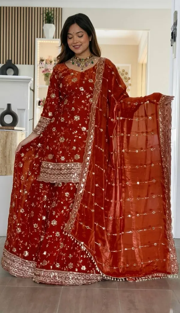 Orange_Heavy_Fancy_Crush_Palazzo_Suit_Set_For_Women