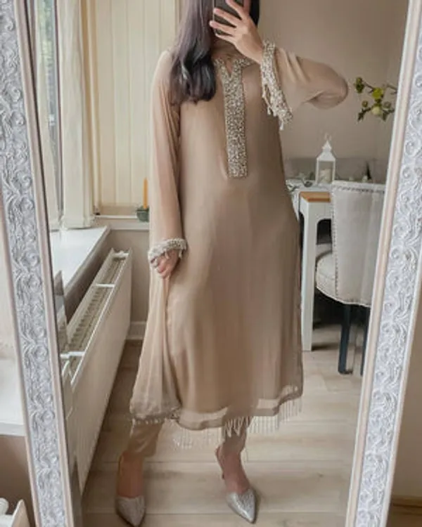 Dark_Beige_Faux_Georgette_Top_Pant_Dupatta_Set_For_Women