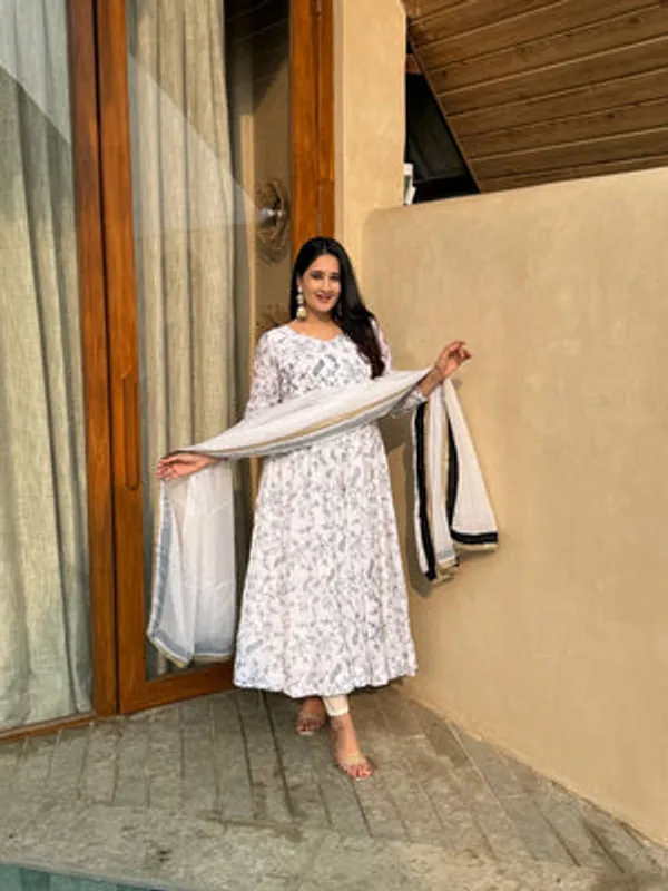 White_Art_Silk_Anarkali_Set_For_Women