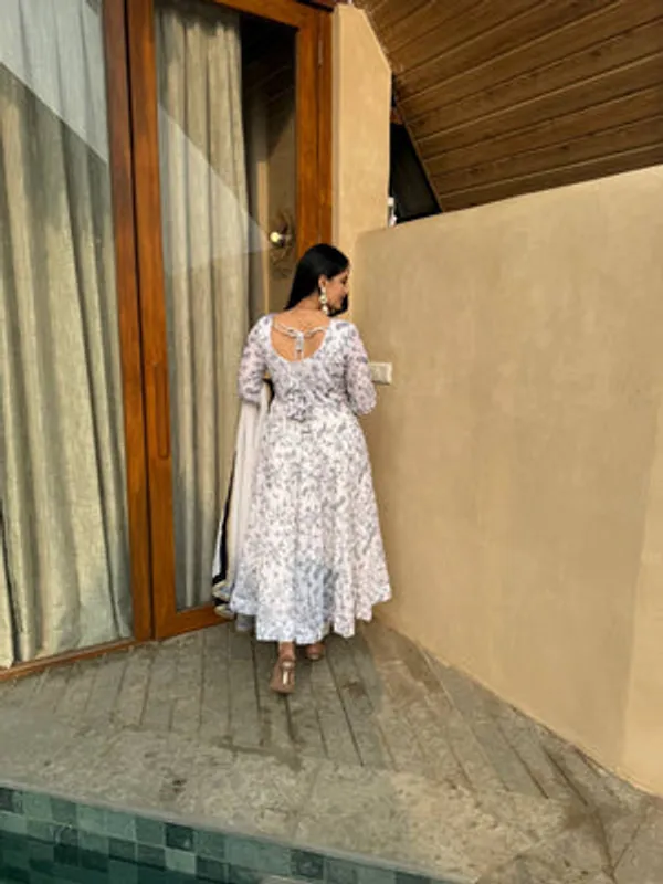 White_Art_Silk_Anarkali_Set_For_Women