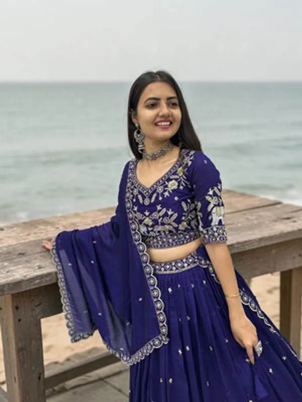Navy_Art_Silk_Lehenga_Choli_Set_For_Women