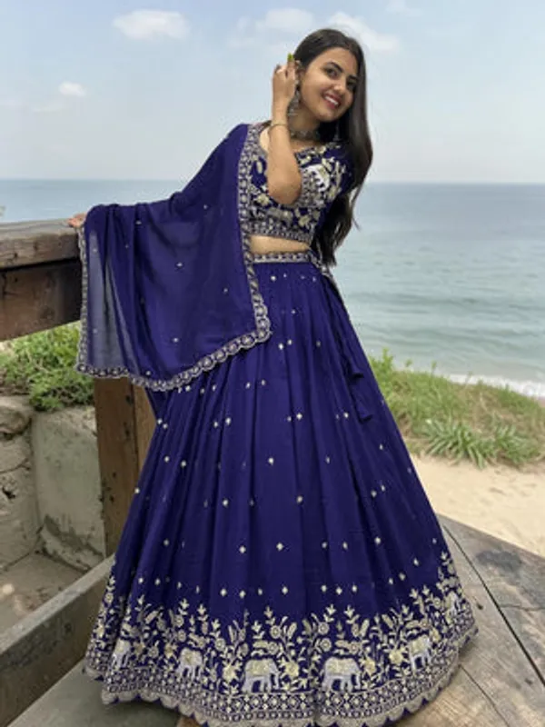 Navy_Art_Silk_Lehenga_Choli_Set_For_Women