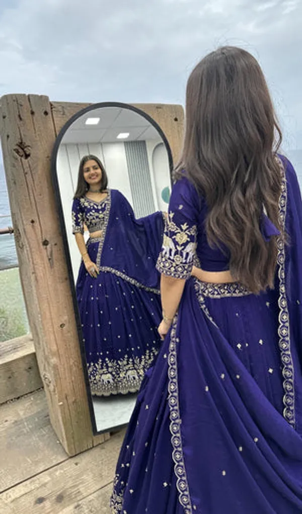 Navy_Art_Silk_Lehenga_Choli_Set_For_Women