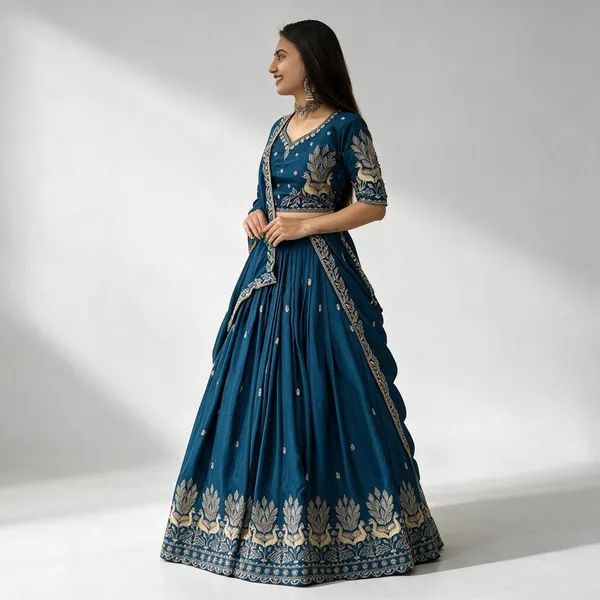 Blue_Art_Silk_Lehenga_Choli_Set_For_Women