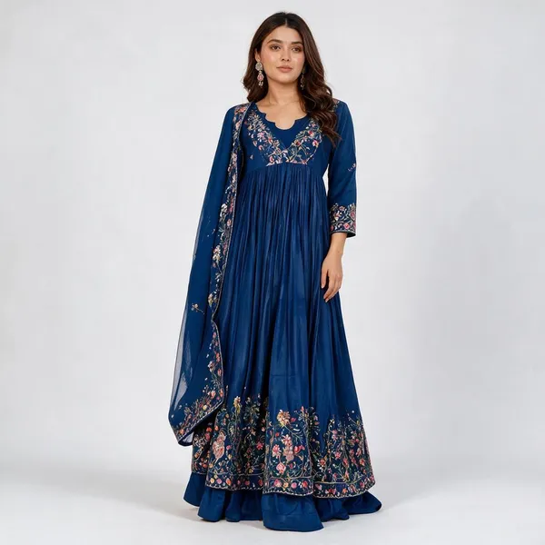 Blue_Heavy_Natural_Crepe_Silk_Anarkali_Set_For_Women