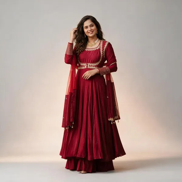 Red_Heavy_Roman_Cotton_Anarkali_Gown_For_Women