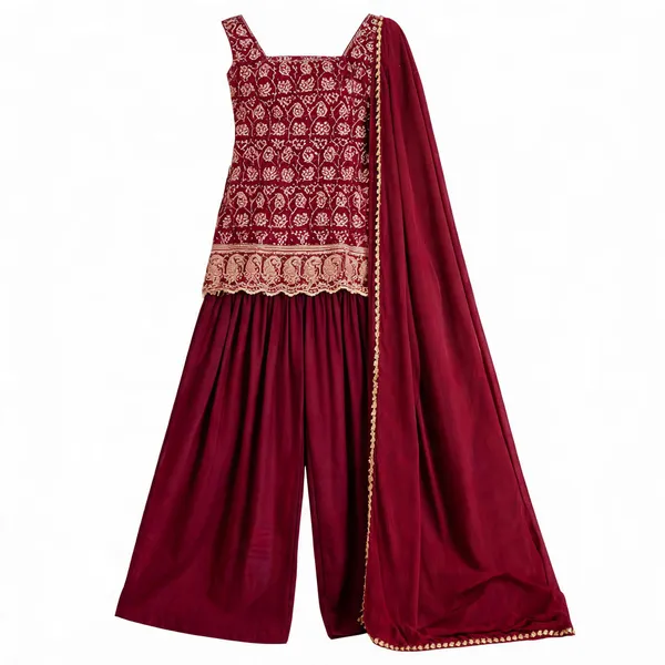 Maroon_Heavy_Blooming_Faux_Georgette_Sharara_Set_For_Women