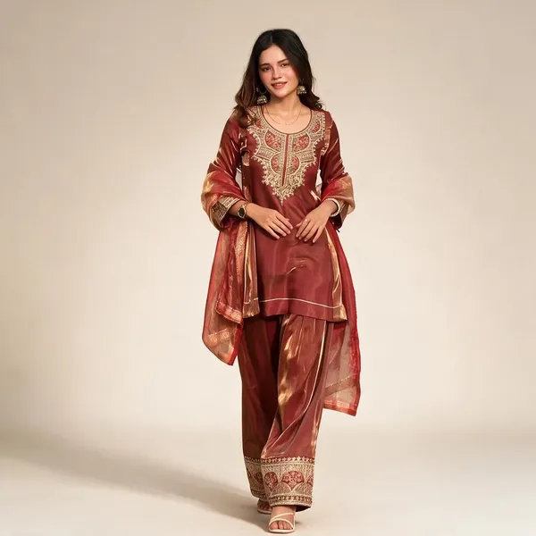 Bronze_Heavy_Fancy_Silk_Pakistani_Suit_Set_For_Women
