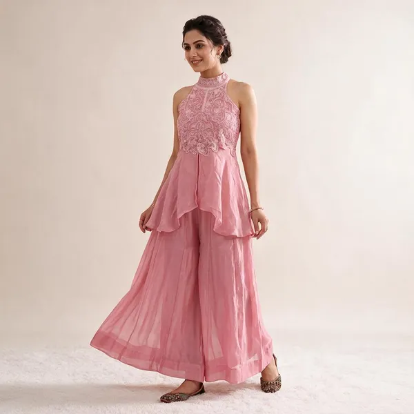 Pink_Heavy_Fancy_Crush_Peplum_Sharara_Set_For_Women
