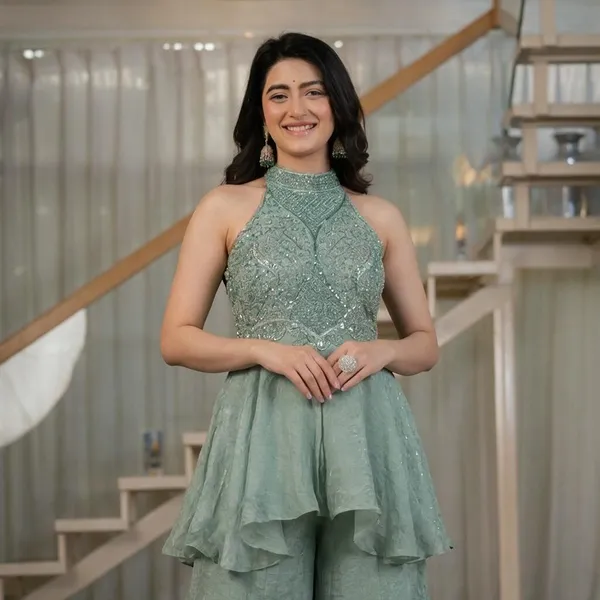 Sky_Blue_Heavy_Roman_Silk_Peplum_Palazzo_Set_For_Women