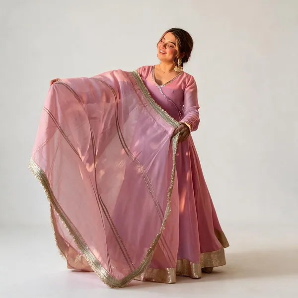 Pink_Heavy_Fendi_Silk,_Heavy_Tabby_Organza_Anarkali_Gown_Set_For_Women