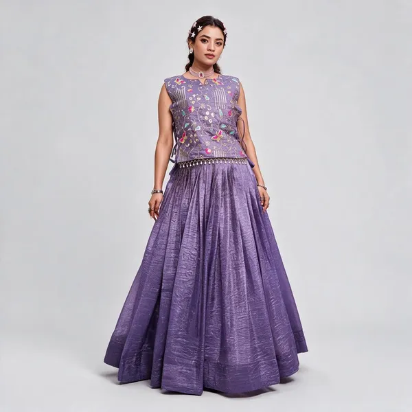 Purple_Pure_Gold_Crush_Lehenga_Choli_Set_For_Women