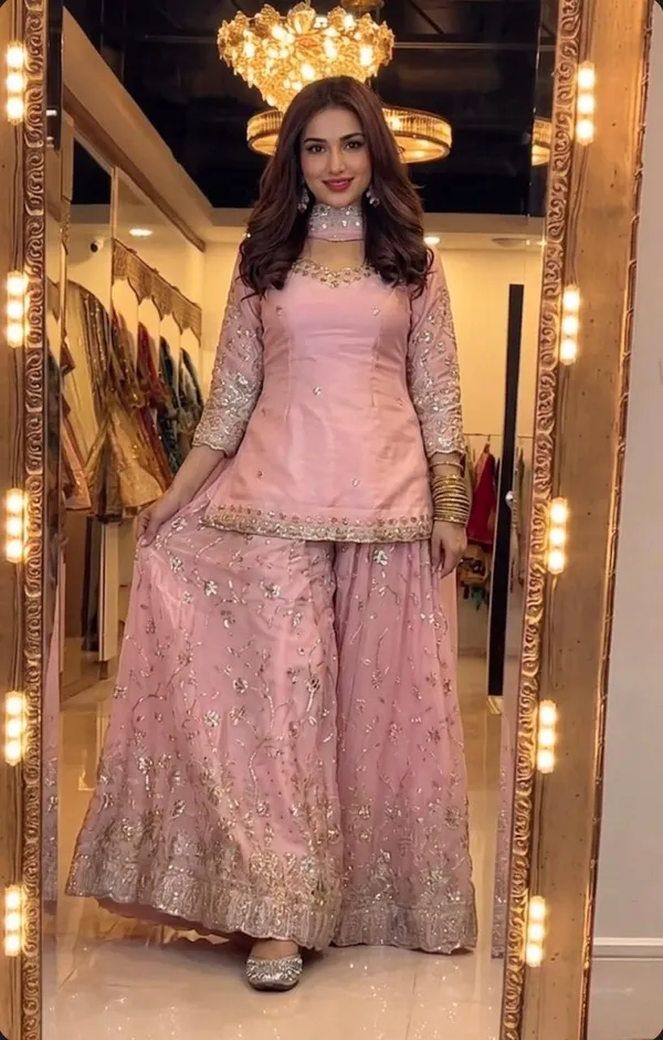 Pink_Pure_Fendi_Silk_Palazzo_Suit_Set_For_Women