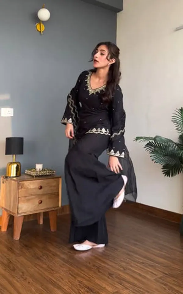 Black_Heavy_Natural_Crepe_Silk_Sharara_Kurti_Set_For_Women
