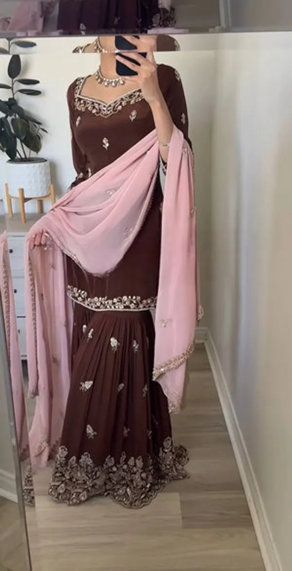 Maroon__And_Pink_Heavy_Natural_Crepe_Sharara_Set_For_Women