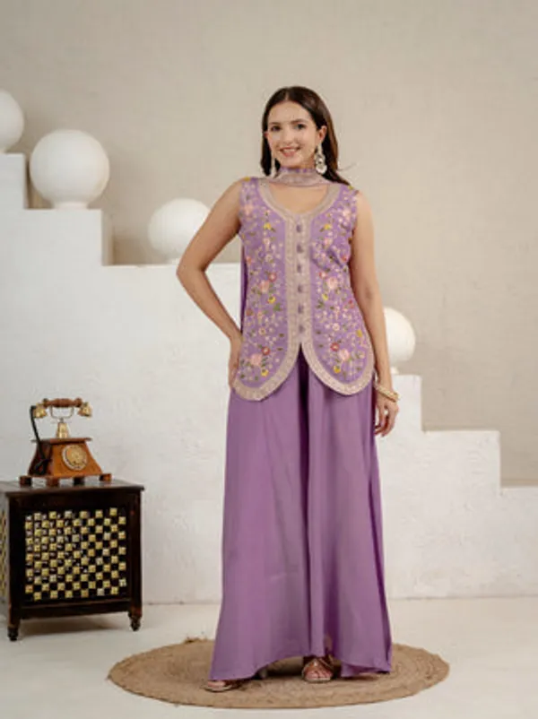 Purple_Viscose_Velvet_Anarkali_Sharara_Set_For_Women