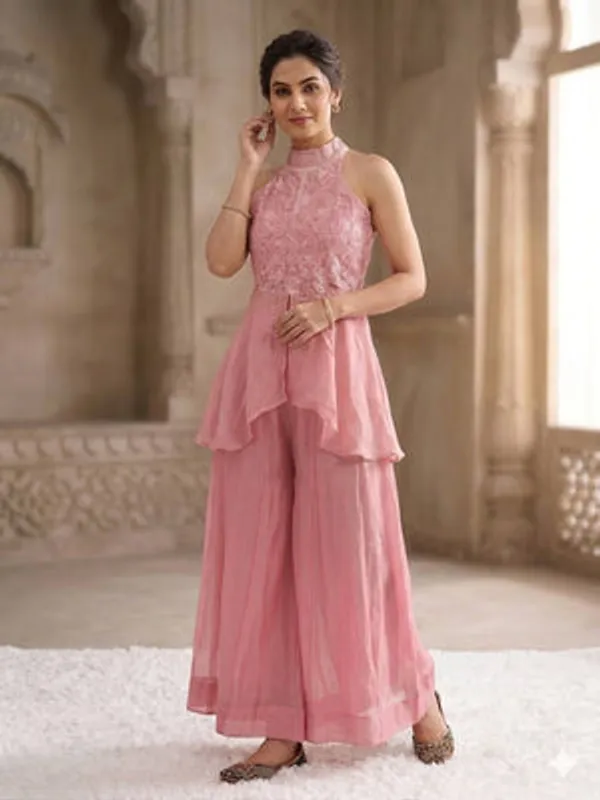Pink_Heavy_Fancy_Crush_Peplum_Sharara_Set_For_Women
