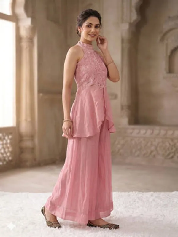 Pink_Heavy_Fancy_Crush_Peplum_Sharara_Set_For_Women
