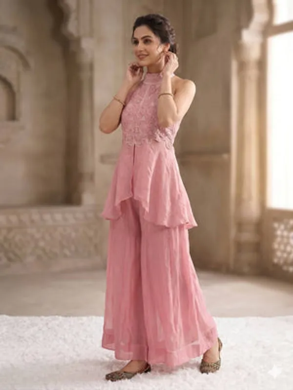 Pink_Heavy_Fancy_Crush_Peplum_Sharara_Set_For_Women