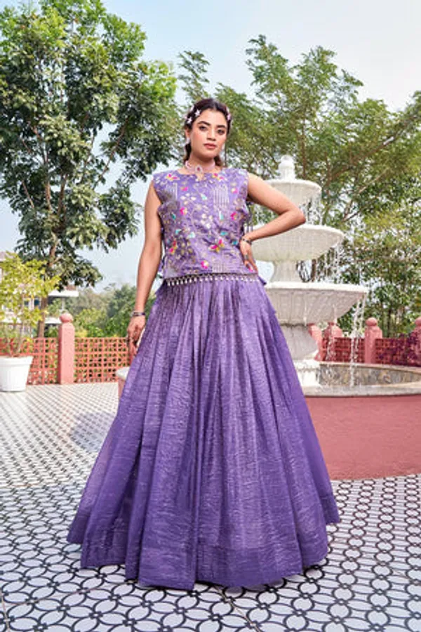 Purple_Pure_Gold_Crush_Lehenga_Choli_Set_For_Women