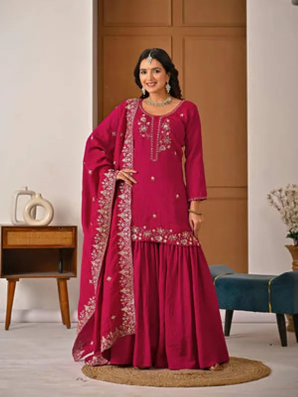 Rani_Pink_Heavy_Nc_Vichitra_Sharara_Suit_Set_For_Women