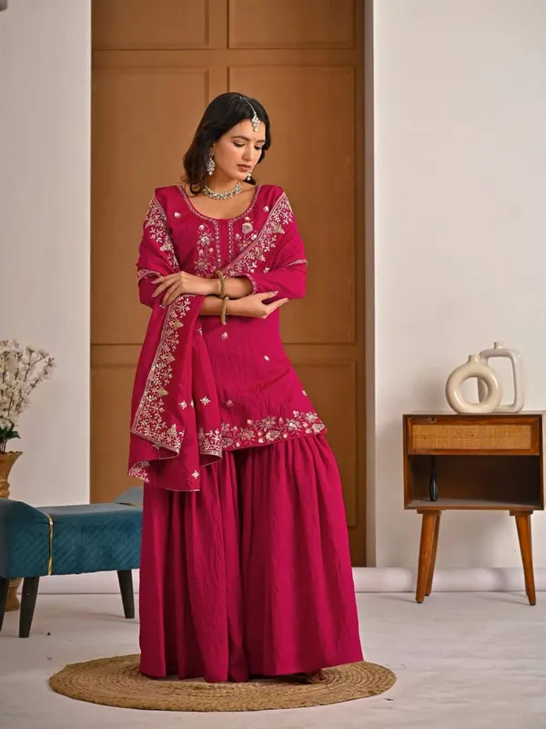 Rani_Pink_Heavy_Nc_Vichitra_Sharara_Suit_Set_For_Women