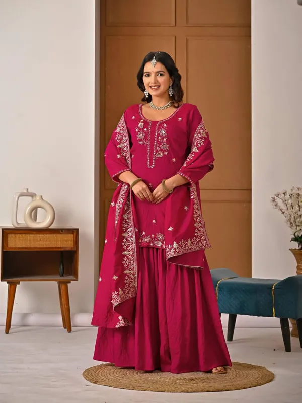 Rani_Pink_Heavy_Nc_Vichitra_Sharara_Suit_Set_For_Women