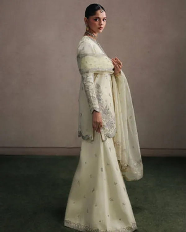 White_Heavy_Natural_Crepe_Silk_Sharara_Set_For_Women