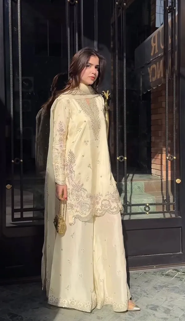 White_Heavy_Natural_Crepe_Silk_Sharara_Set_For_Women