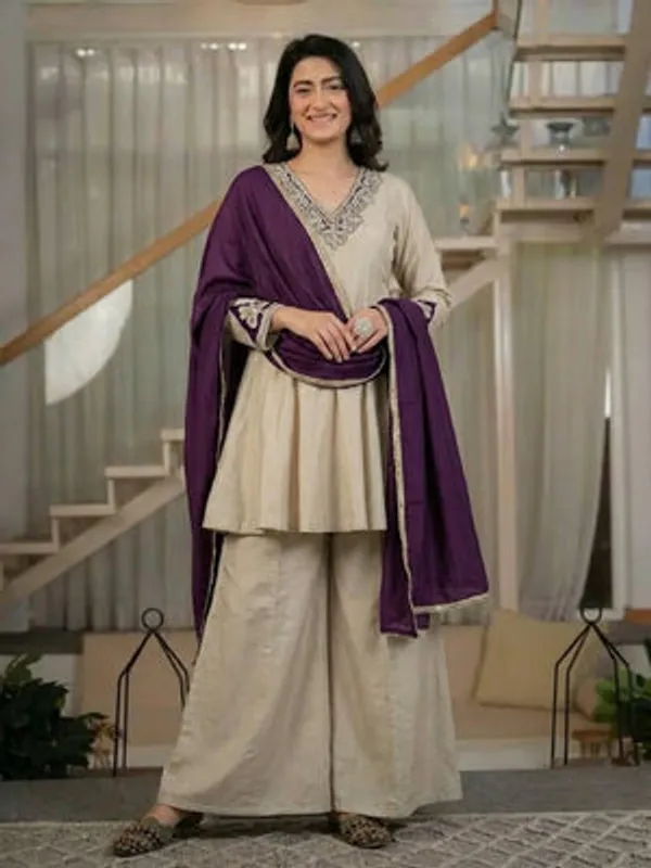 Ivory_Heavy_Roman_Silk_Kurta_Palazzo_Set_For_Women