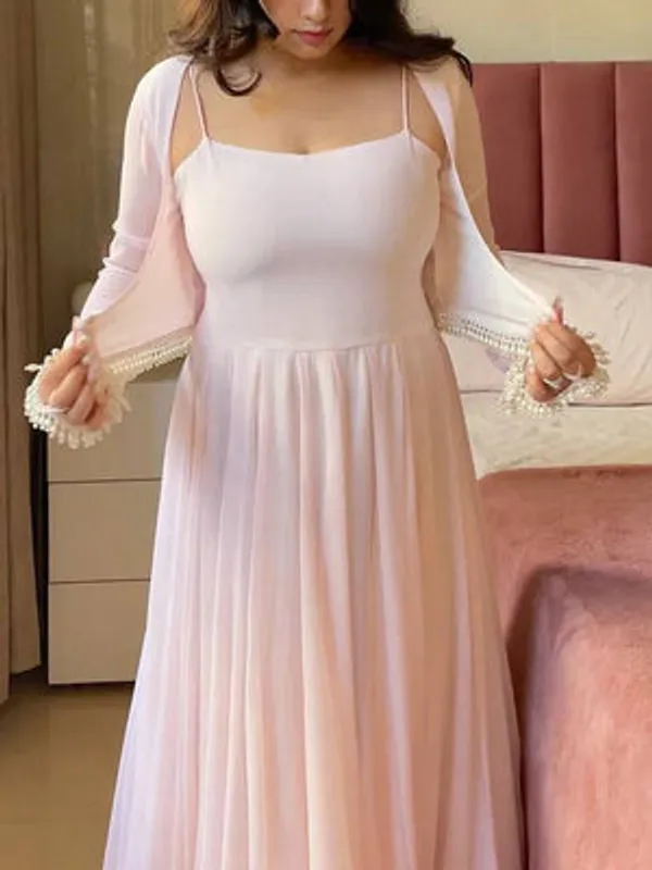 Pink_Pure_Faux_Georgette_Party_Wear_Gown_For_Women