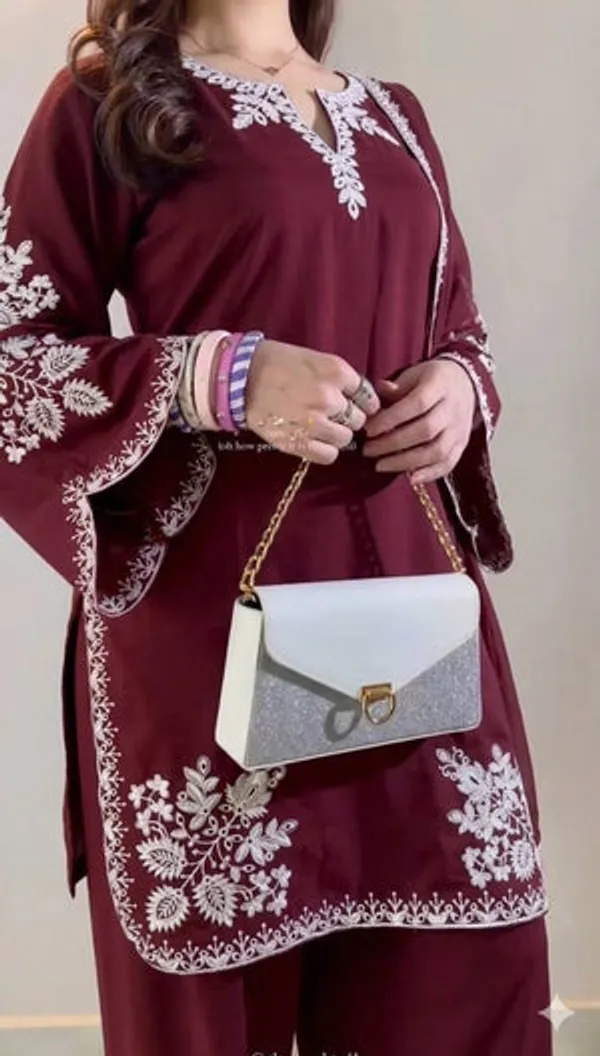 Maroon_Heavy_Fancy_Silk_Pakistani_Suit_Set_For_Women