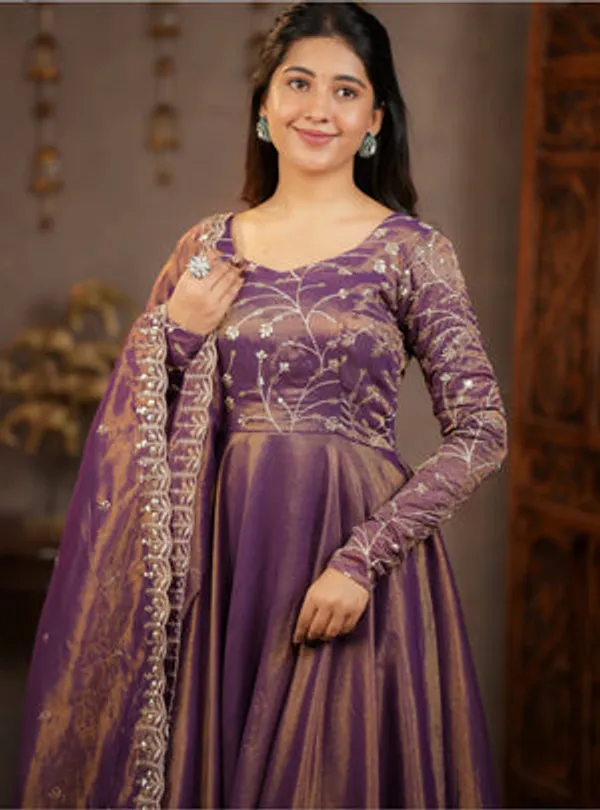 Purple_Fendi_Silk_Anarkali_Gown_Set_For_Women