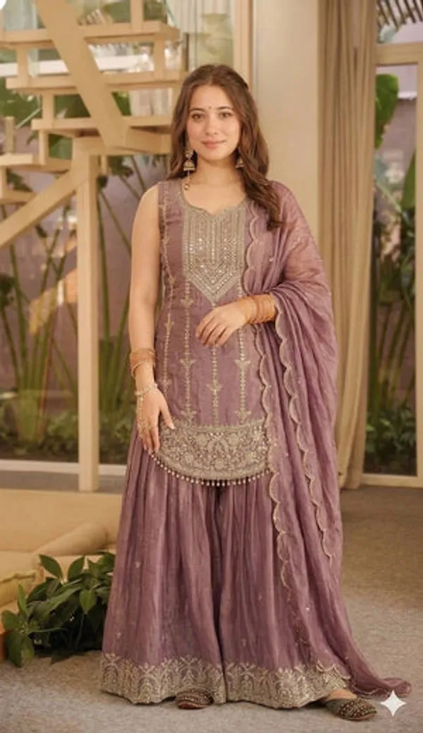 Dusty_Pink_Heavy_Fancy_Silk_Kurta_Sharara_Set_For_Women