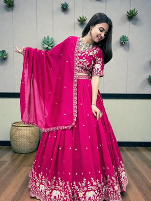 Rani_Pink_Art_Silk_Lehenga_Choli_Set_For_Women