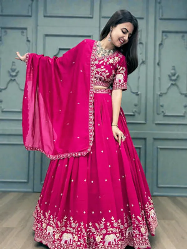 Rani_Pink_Art_Silk_Lehenga_Choli_Set_For_Women