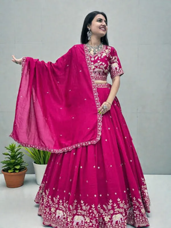 Rani_Pink_Art_Silk_Lehenga_Choli_Set_For_Women