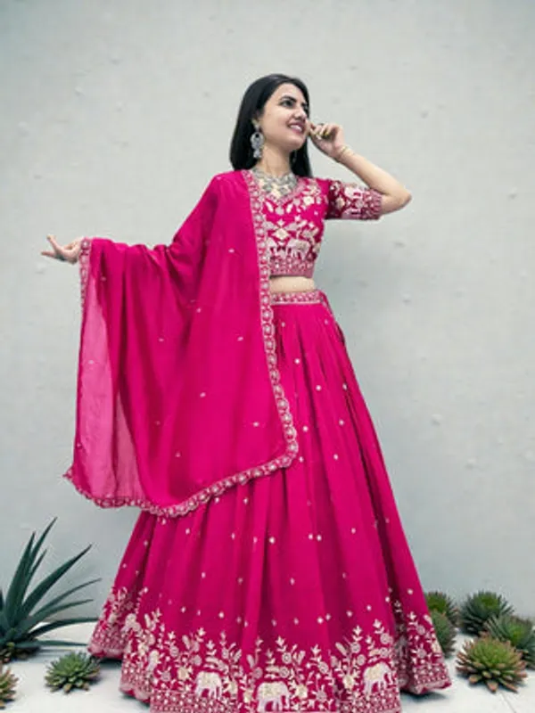 Rani_Pink_Art_Silk_Lehenga_Choli_Set_For_Women