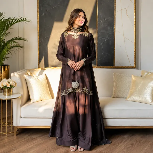 Black_Heavy_Natural_Crepe_Silk_Suit_Set_For_Women