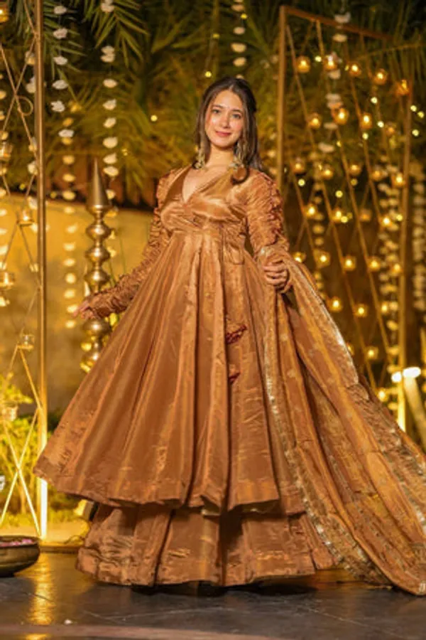 Gold_Heavy_Fendi_Silk_Anarkali_Set_For_Women