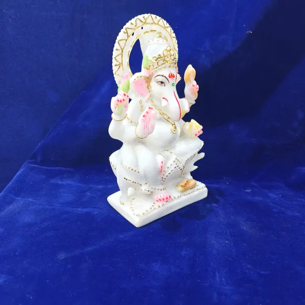 9"_KIRAN_GANESH_JI-MARBLE_DUST_IDOL