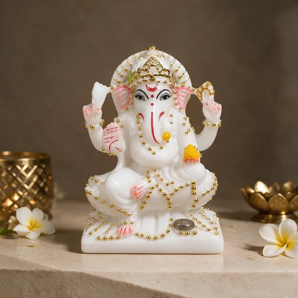 4_Inch_Kamal_Ganesh_Marble_Dust_Idol