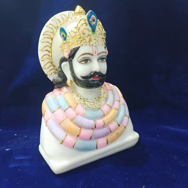 7"_KHATU_SHYAM-MARBLE_DUST_IDOL