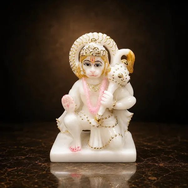 5_Inch_Ashirvad_Hanuman_Marble_Dust_Idol