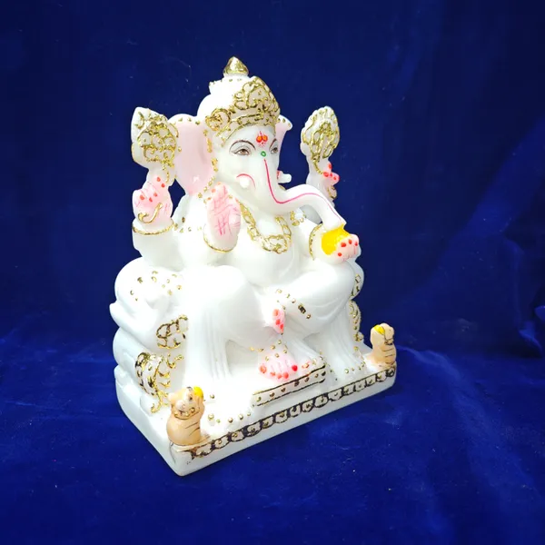 5"_chauki_ganesh_new-MARBLE_DUST_IDOL
