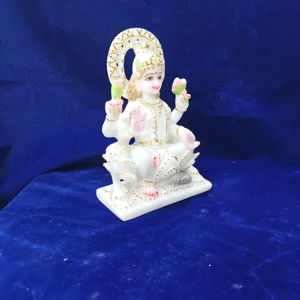 9"_KIRAN_LAXMI_JI-MARBLE_DUST_IDOL