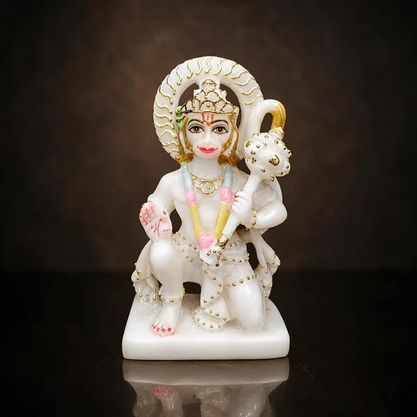 7_Inch_Ashirvad_Hanuman_Marble_Dust_Idol