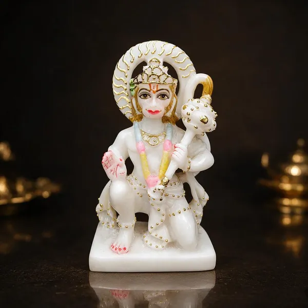7_Inch_Ashirvad_Hanuman_Marble_Dust_Idol