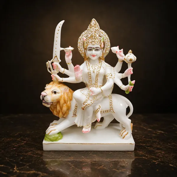 7_Inch_Durga_Marble_Dust_Idol