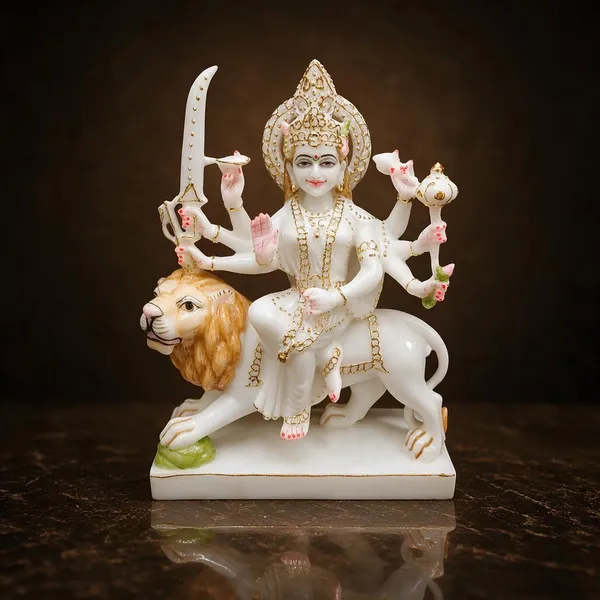 7_Inch_Durga_Marble_Dust_Idol